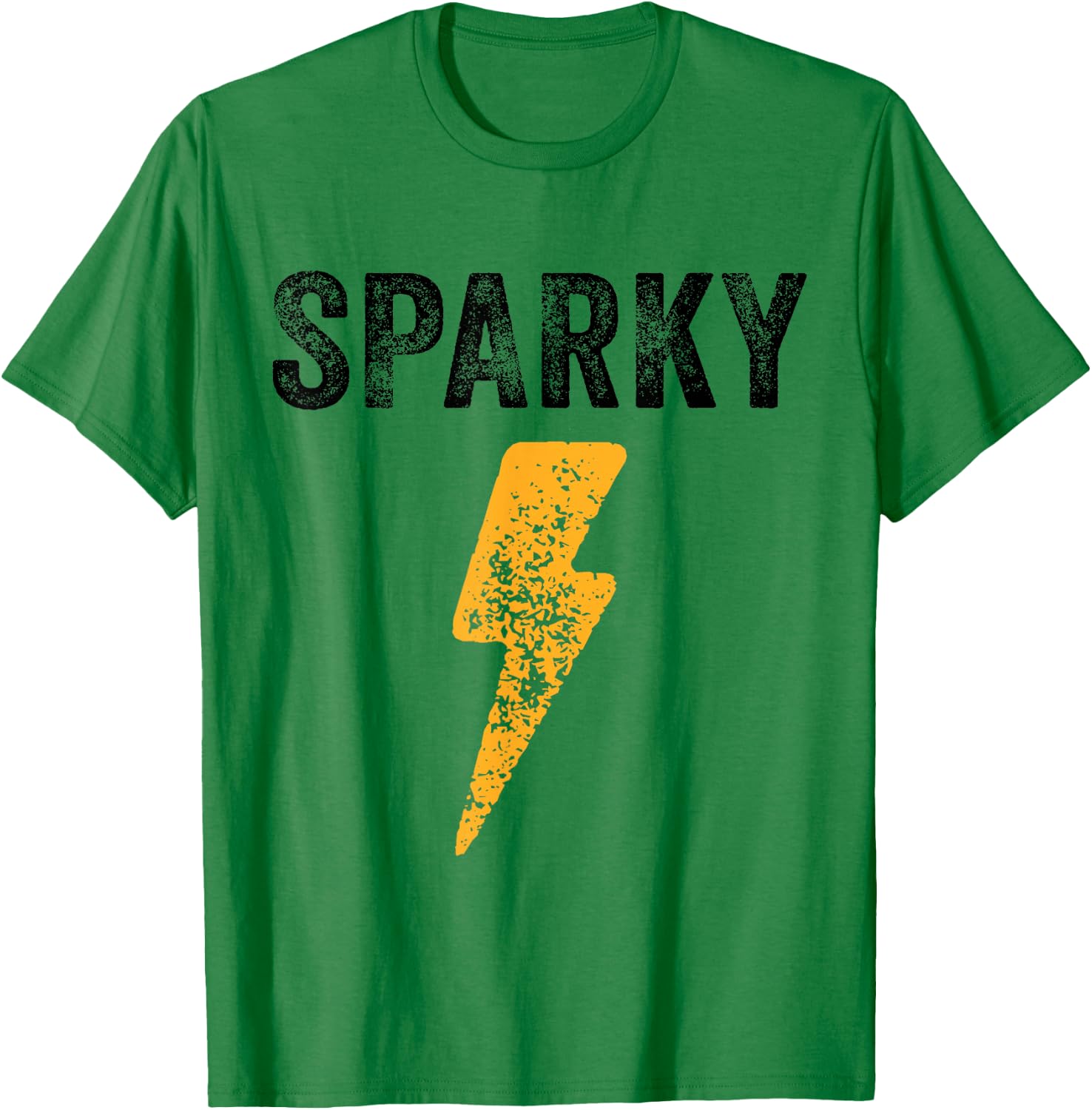 Electrician Funny Sparky Nickname Lightning Bolt Distressed T-Shirt - T-Shirt | Irish Green
