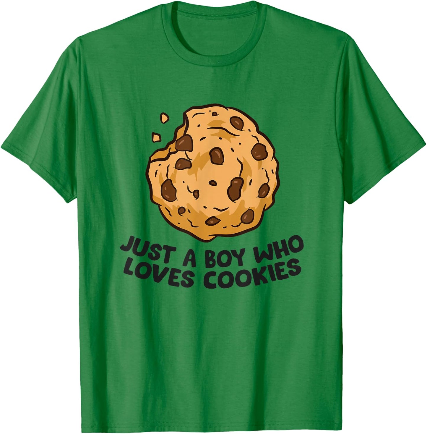 Just a Boy Who Loves Cookies Funny Chocolate Chip Cookies T-Shirt - T-Shirt | Irish Green