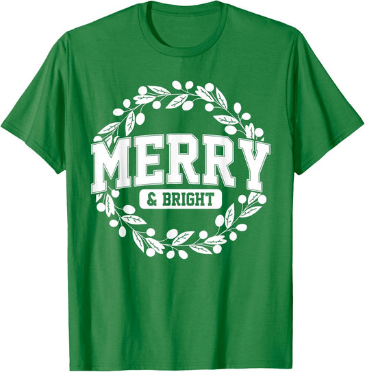 Merry & Bright Moody and Uptight Christmas Matching Couple T-Shirt - T-Shirt | Irish Green