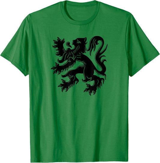 Flanders Belgium Flag Flemish Lion Brussels T-Shirt - T-Shirt | Irish Green