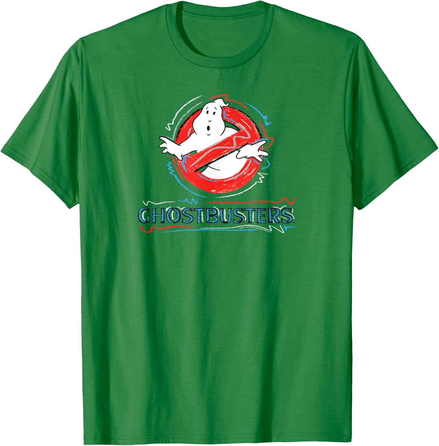 Ghostbusters No Ghost Scribbles Logo Funny Retro Movie T-Shirt - T-Shirt | Irish Green