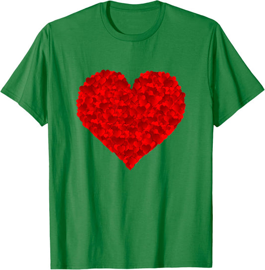 Red Heart Love Valentines for Girlfriend Women Him Her Girls T-Shirt - T-Shirt | Irish Green
