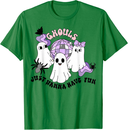 Ghouls Just Wanna Have Fun Groovy Halloween Costume Girls T-Shirt - T-Shirt | Irish Green