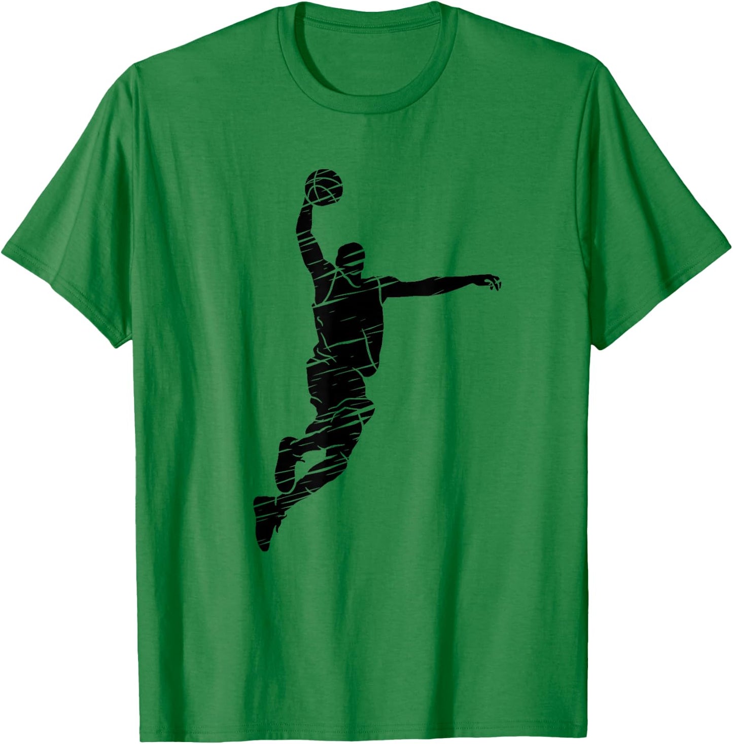 Basketball Player Retro Lines T-Shirt - T-Shirt | Irish Green