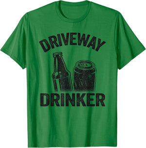 Beer Drinking Party Retro Funny Beer Lover Driveway Drinker T-Shirt - T-Shirt | Irish Green
