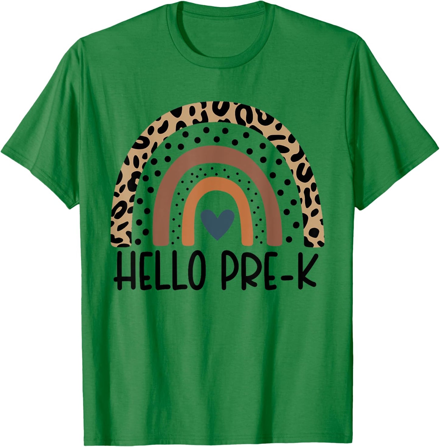 Hello Pre-K Rainbow teacher team Pre-K squad girls boys kids T-Shirt - T-Shirt | Irish Green