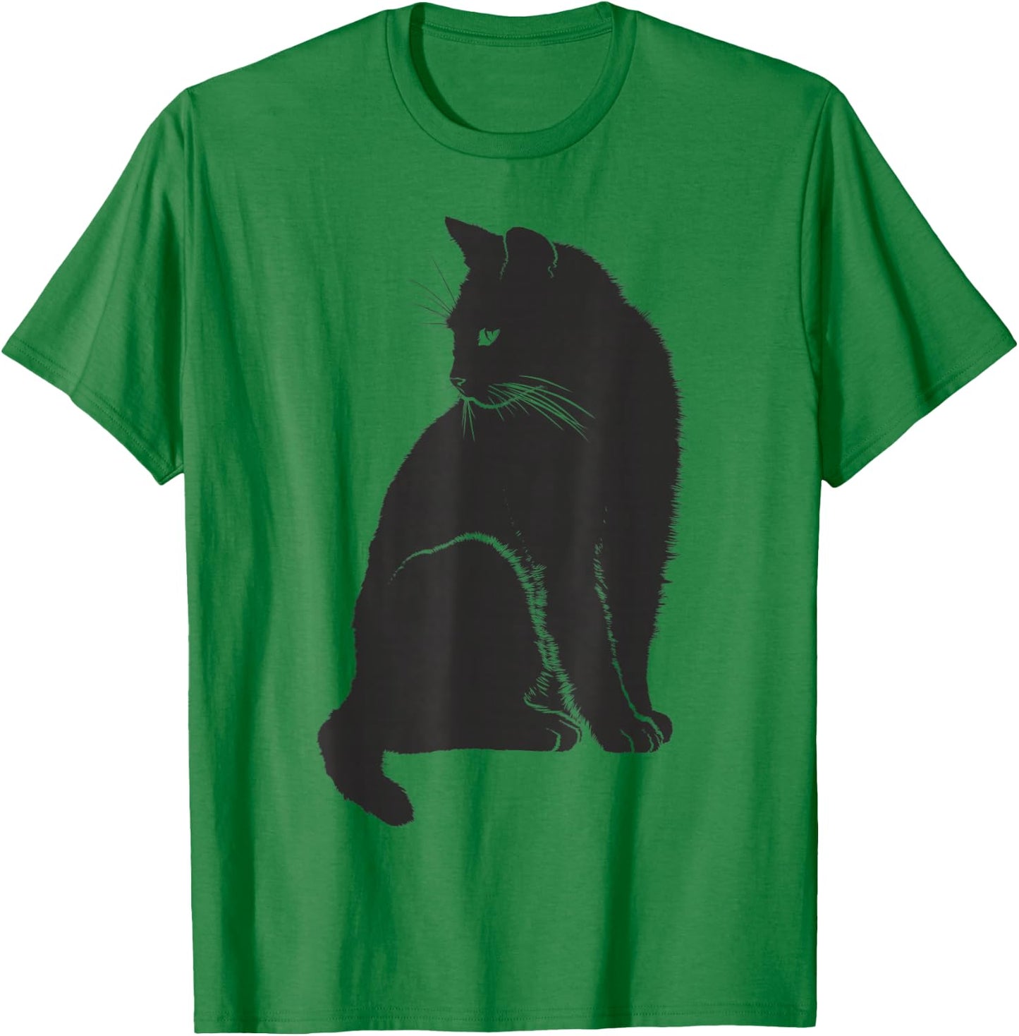 Minimalist Cute Black Cat Owner Feline Art Kitten Lover Small T-Shirt - T-Shirt | Irish Green