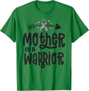Mother Of A Rare Disease Warrior Awareness Zebra Ribbon Mom T-Shirt - T-Shirt | Irish Green