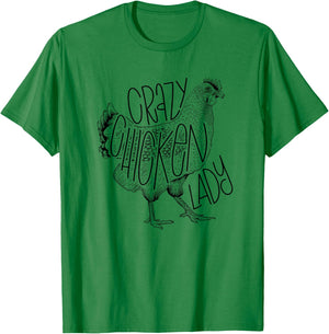 Crazy chicken lady funny Farm Lady T-Shirt - T-Shirt | Irish Green