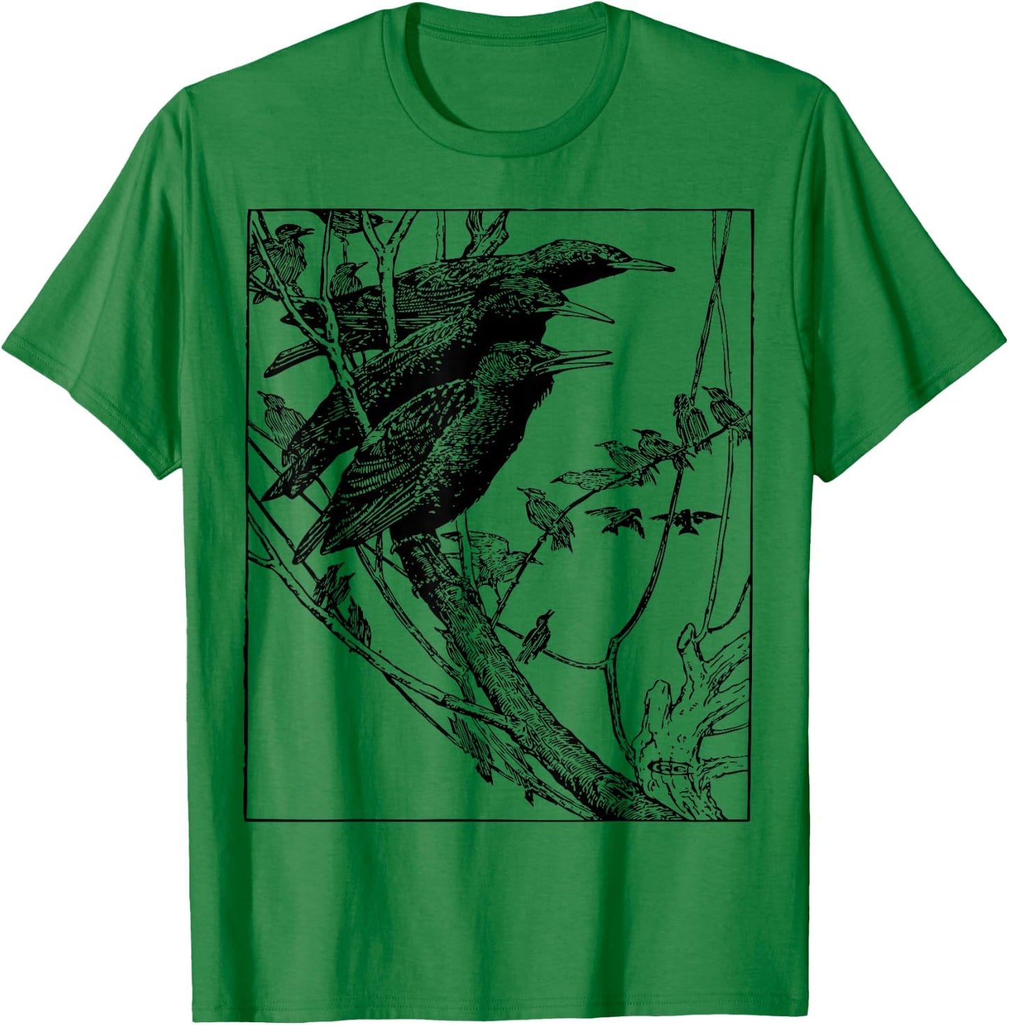 Starling Birds Birdwatcher T-Shirt - T-Shirt | Irish Green