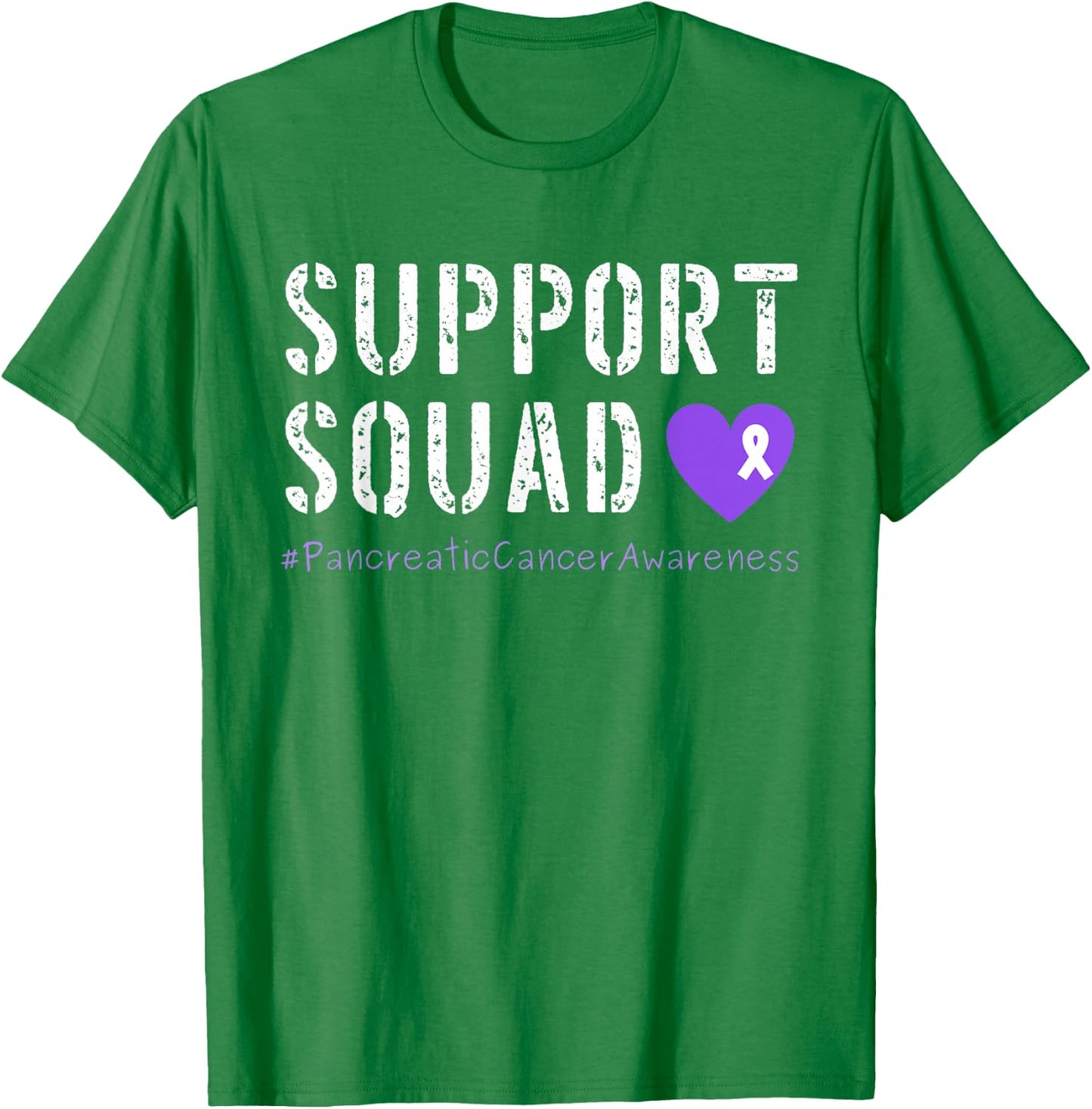 Purple Ribbon Men Women Kids Pancreatic Cancer Awareness T-Shirt - T-Shirt | Irish Green
