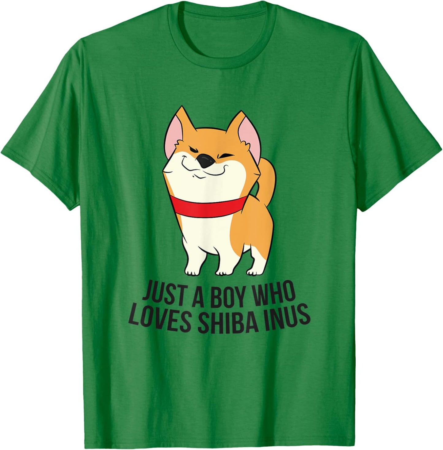 Shiba Inu Dog Boy Just a Boy Who Loves Shiba Inus T-Shirt - T-Shirt | Irish Green