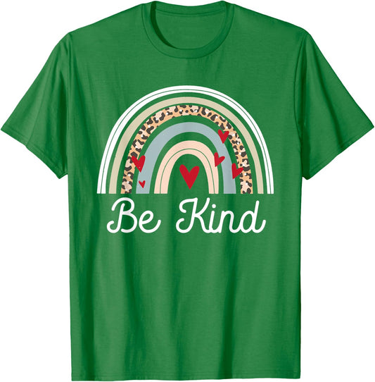 UNITY DAY Orange , Anti Bullying Leopard Rainbow Be Kind T-Shirt - T-Shirt | Irish Green