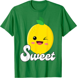 Twinning Sweet & Sour Lemon Besties Couples Matching T-Shirt - T-Shirt | Irish Green