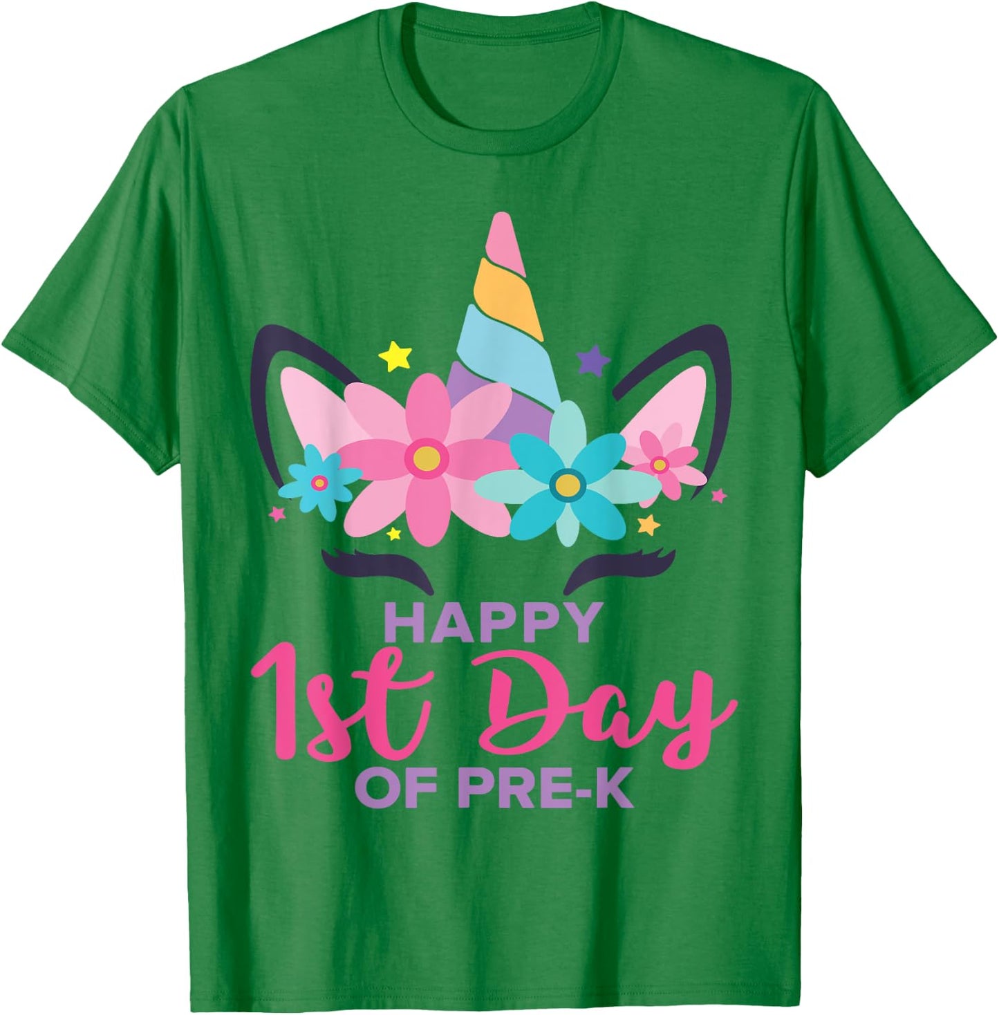 Pre K Unicorn First Day Of School Shirt Back To Outfit Girls T-Shirt - T-Shirt | Irish Green