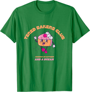 Tired Bakers Club Vintage Cake Retro Baking Funny T-Shirt - T-Shirt | Irish Green