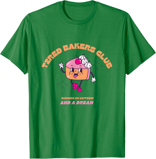 Tired Bakers Club Vintage Cake Retro Baking Funny T-Shirt - T-Shirt | Irish Green