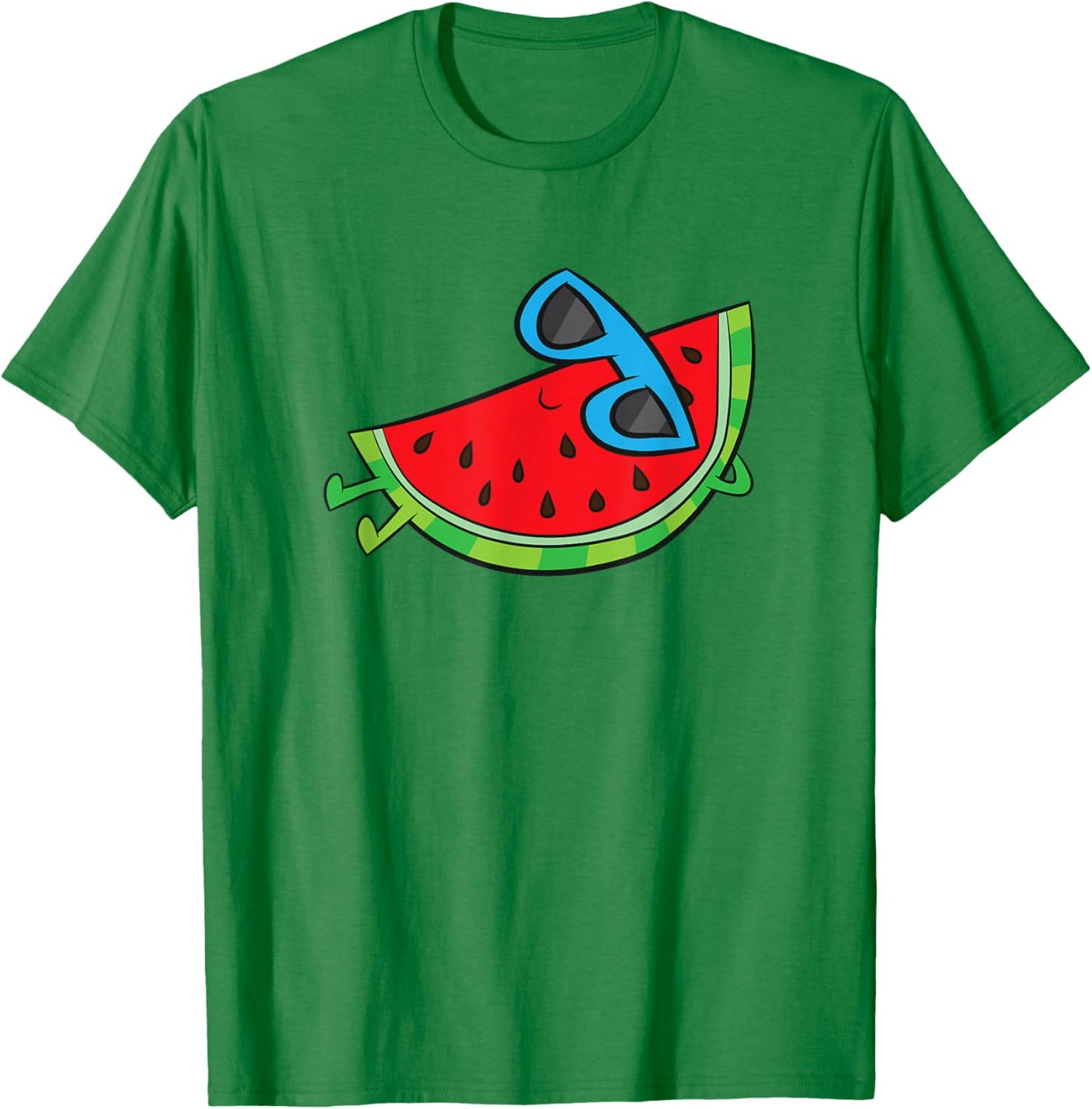 Cute Melon Summer Fruit Sunglasses On Watermelon T-Shirt - T-Shirt | Irish Green