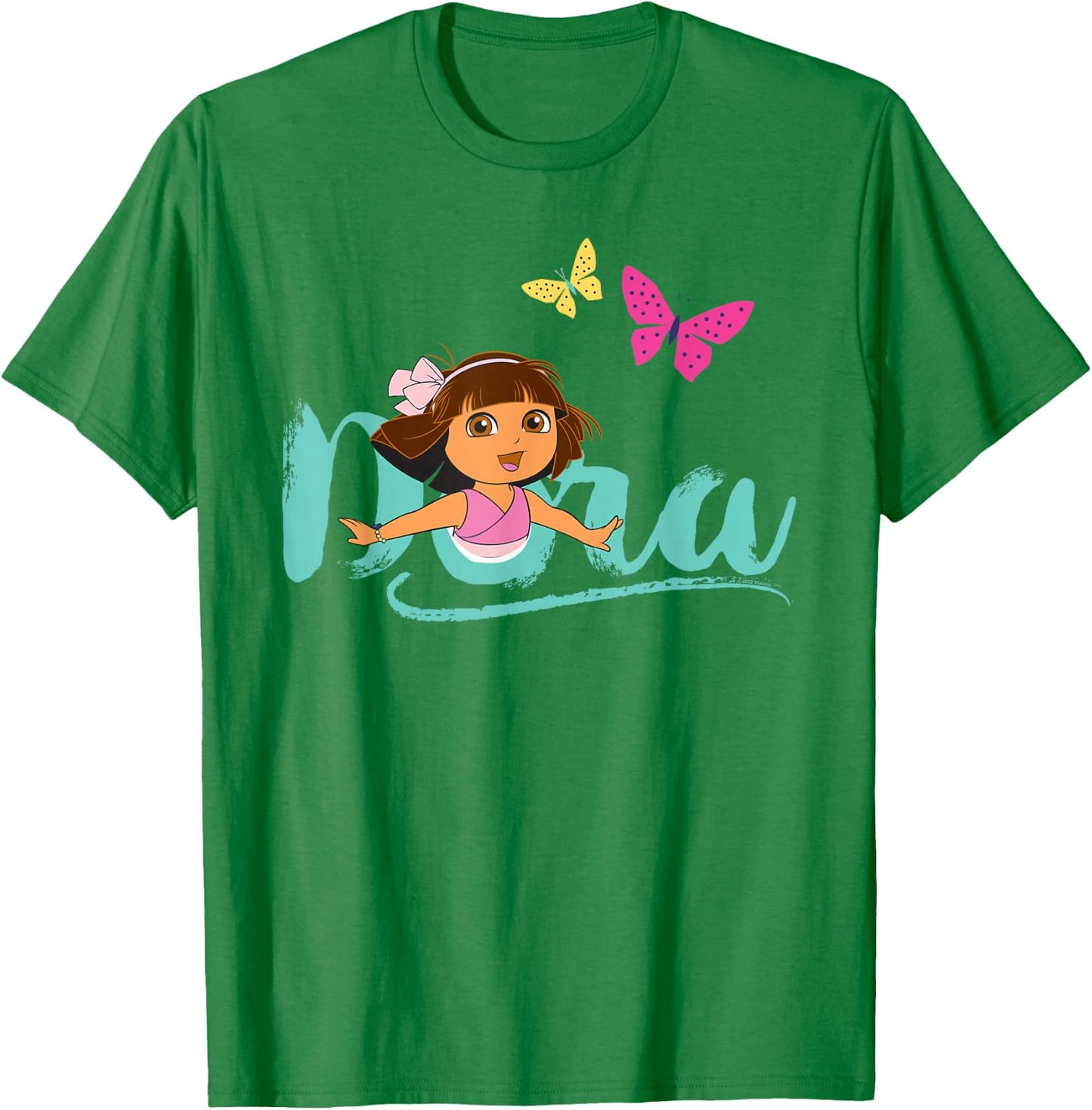 Dora the Explorer with Butterflies T-Shirt - T-Shirt | Irish Green