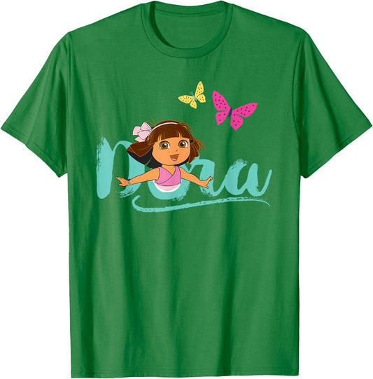 Dora the Explorer with Butterflies T-Shirt - T-Shirt | Irish Green