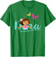 Dora the Explorer with Butterflies T-Shirt - T-Shirt | Irish Green