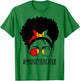 Music Teacher African Women Messy Bun Black History Month T-Shirt - T-Shirt | Irish Green