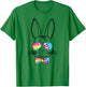Bunny Face With Tie Dye Sunglasses & Bow Tie Easter Rabbit T-Shirt - T-Shirt | Irish Green