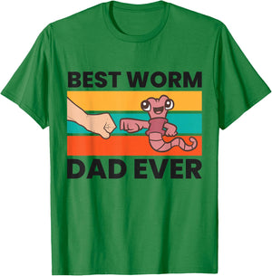 Vermiculture Worm Farmer Dad Best Worm Dad Ever T-Shirt - T-Shirt | Irish Green