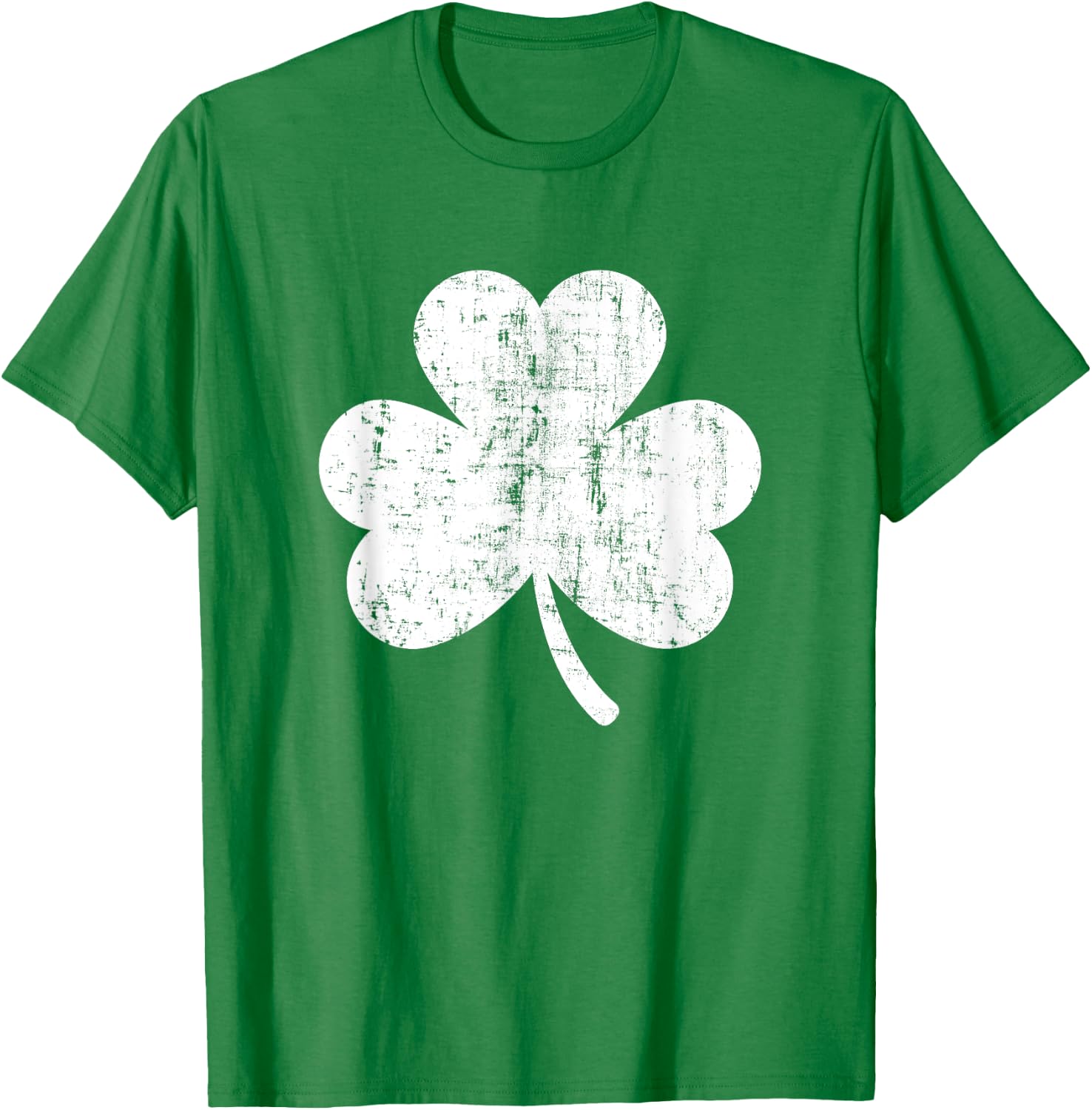 Shamrock Retro Distressed Three Leaf Clover St Patricks Day T-Shirt - T-Shirt | Irish Green