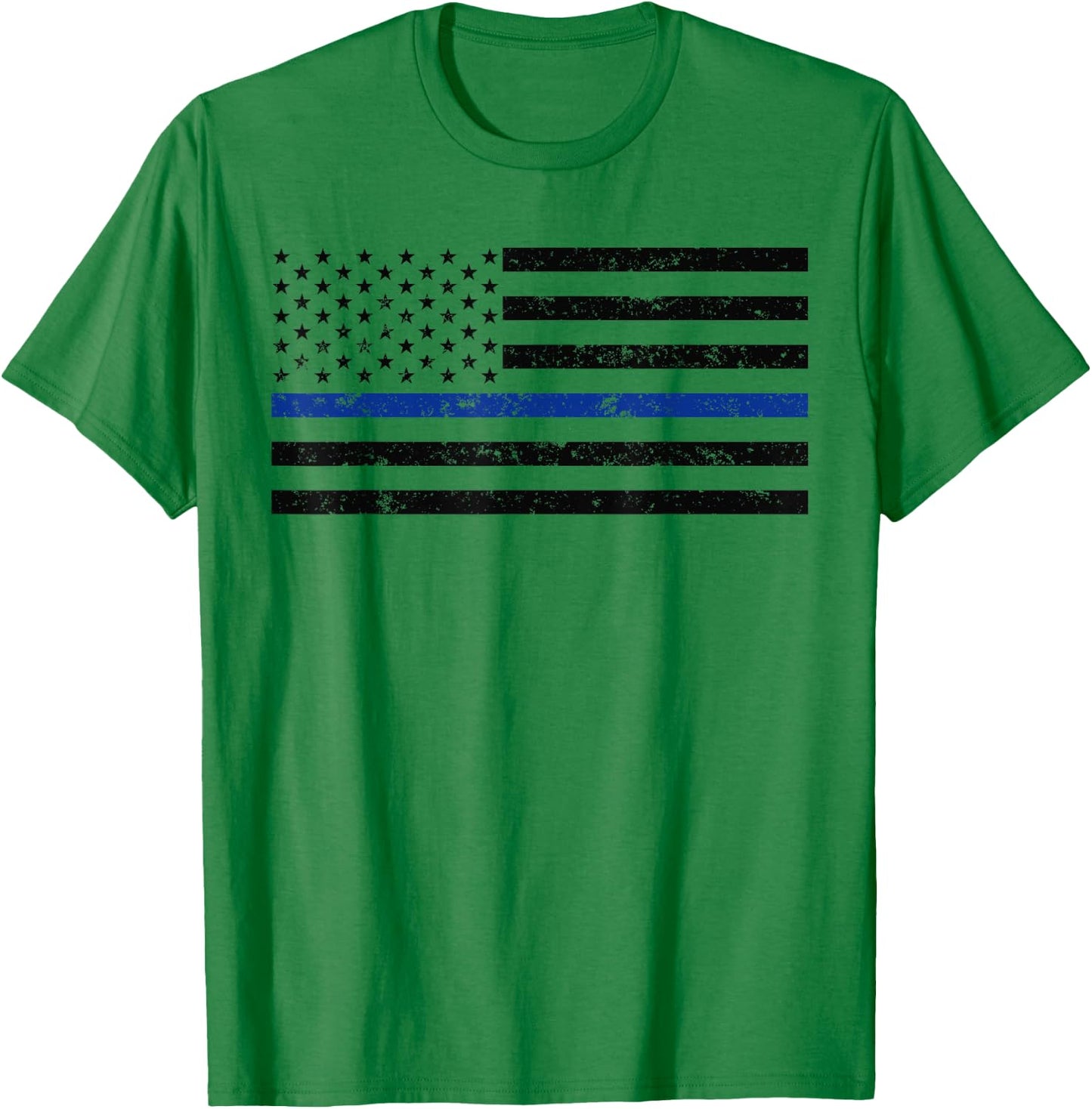 Thin Blue Line American Police Support Thin Blue Line Flag Girls Kids Men T-Shirt - T-Shirt | Irish Green