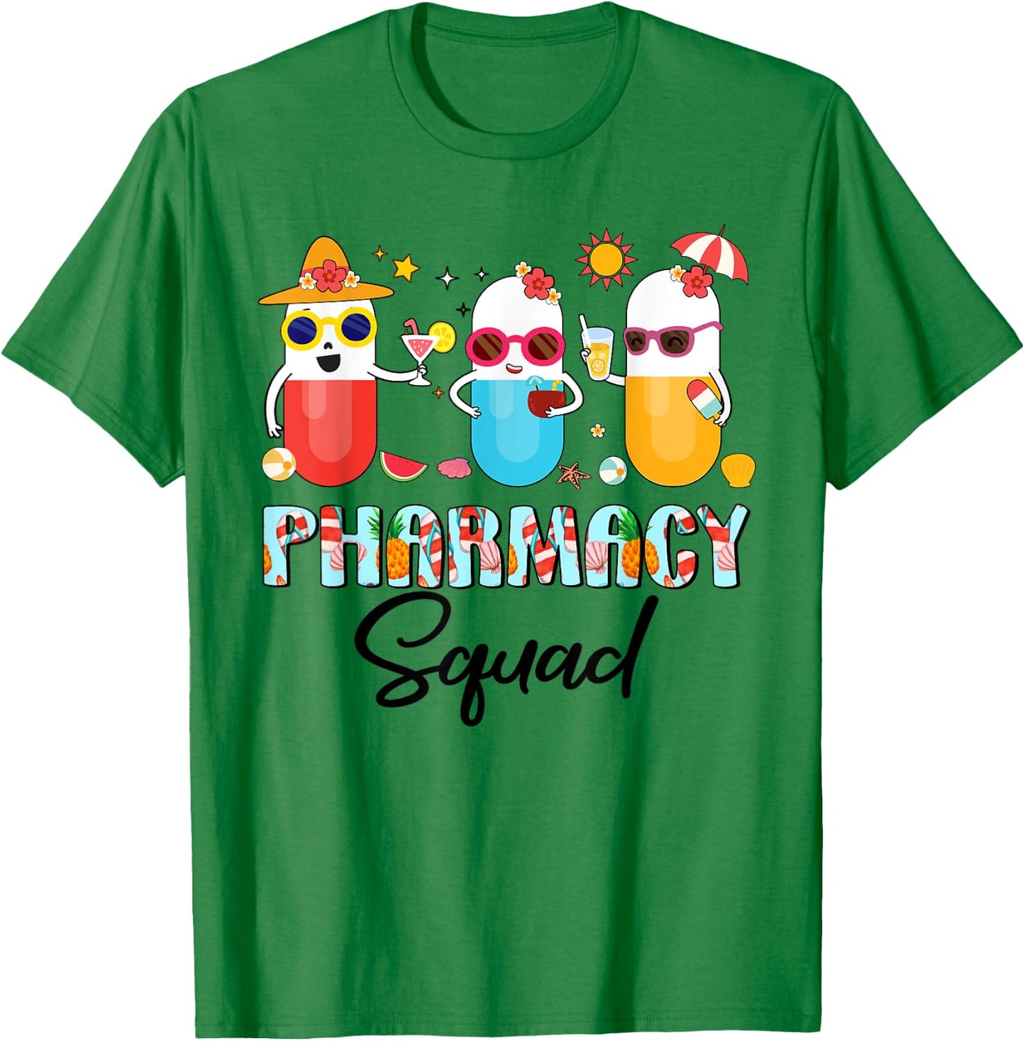 Pharmacy Squad Funny Summer Pharmacist Women Men T-Shirt - T-Shirt | Irish Green