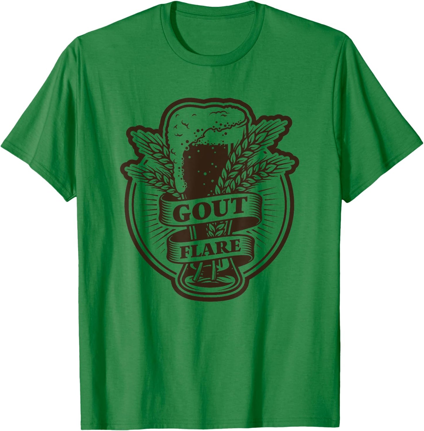 GOUT FLARE cool vintage artwork for beer lovers w/ gout T-Shirt - T-Shirt | Irish Green