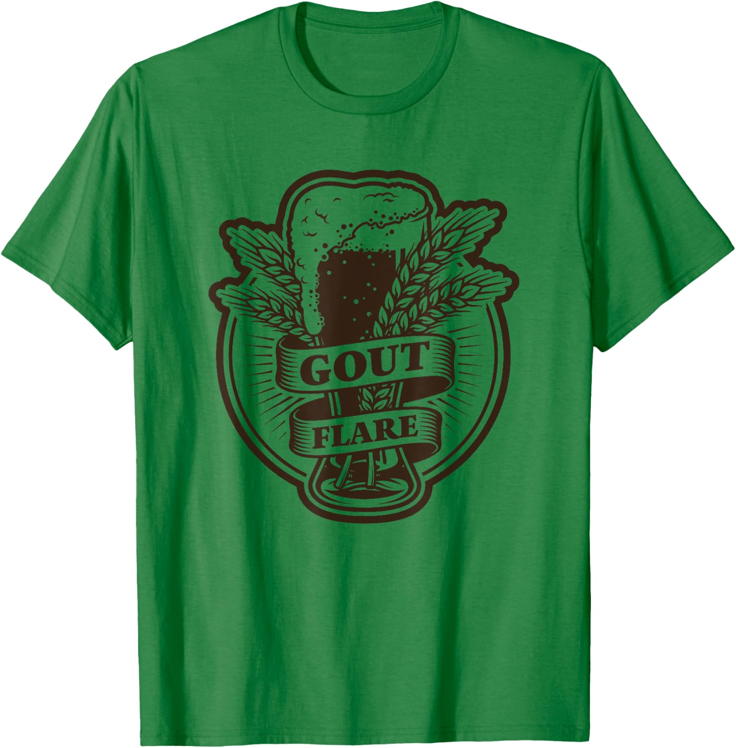 GOUT FLARE cool vintage artwork for beer lovers w/ gout T-Shirt - T-Shirt | Irish Green