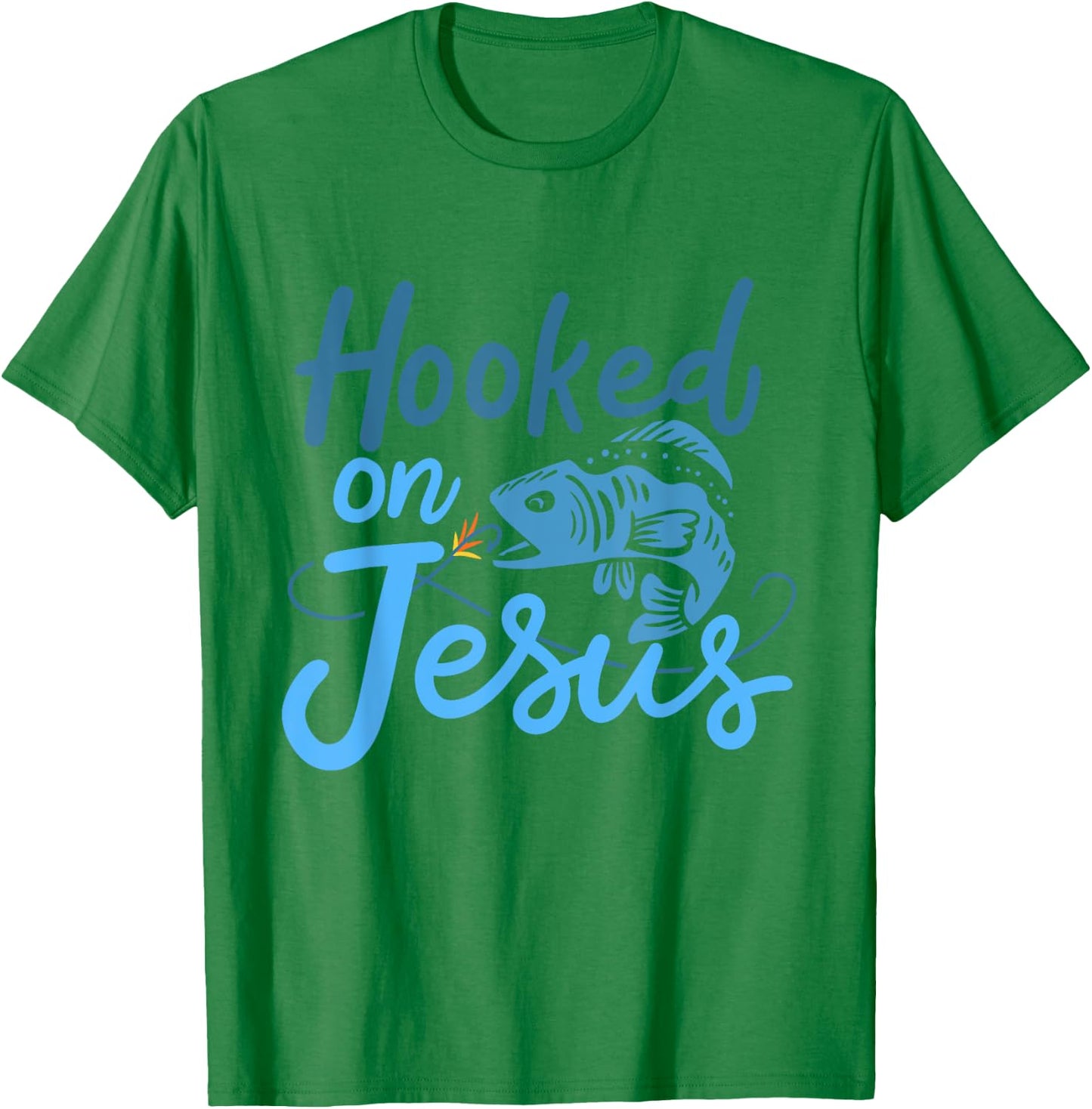 Hooked On Jesus Bass Fishing T-Shirt - T-Shirt | Irish Green