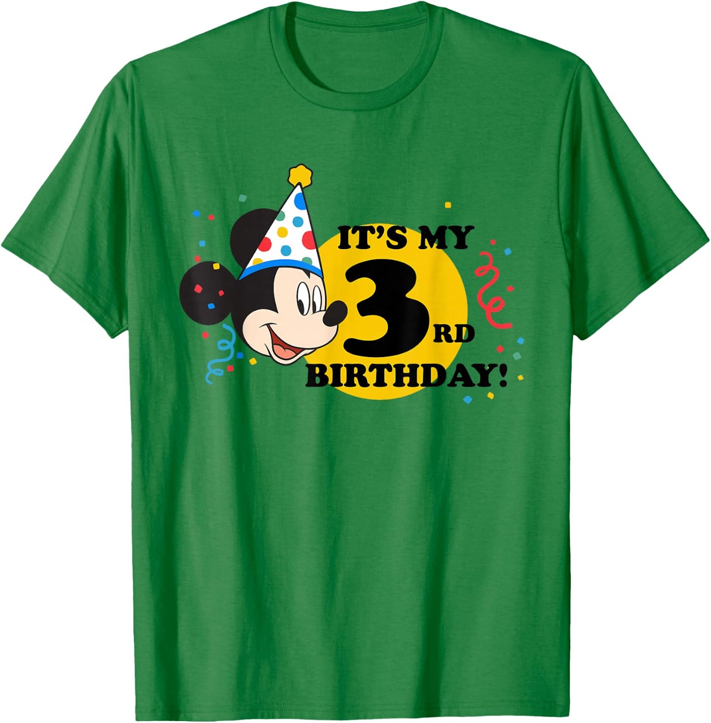 Disney Mickey Mouse 3rd Birthday T-Shirt - T-Shirt | Irish Green