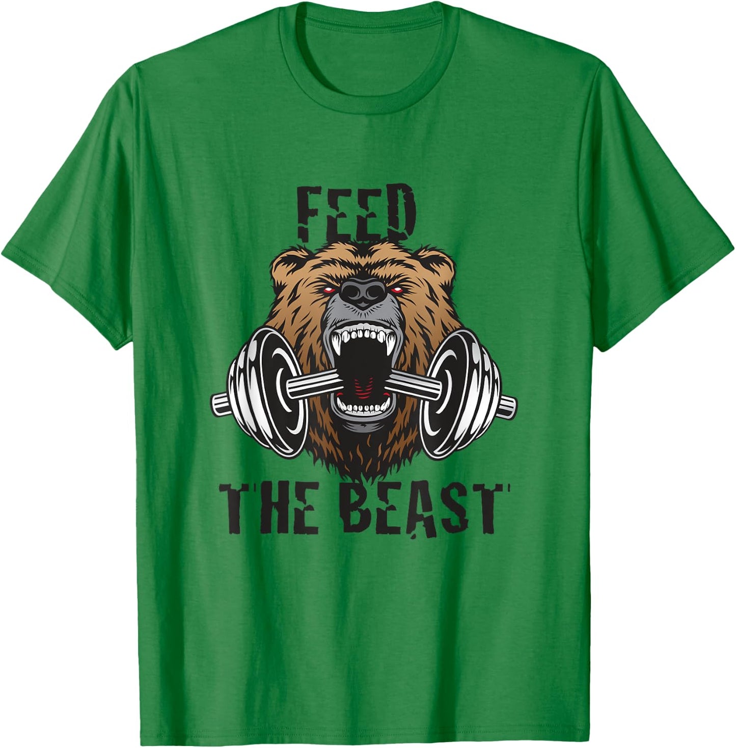 Fitness Motivational Feed The Beast Gym Workout T-Shirt - T-Shirt | Irish Green