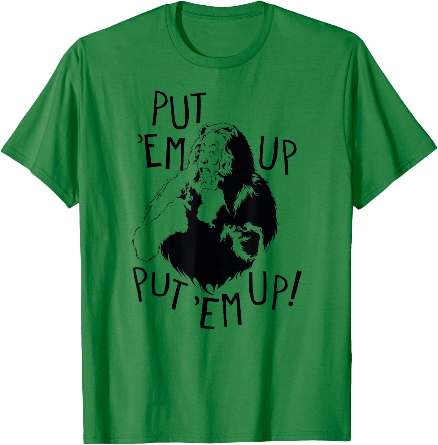 Wizard of Oz Cowardly Lion Put Em Up Fight Pose Retro Movie T-Shirt - T-Shirt | Irish Green