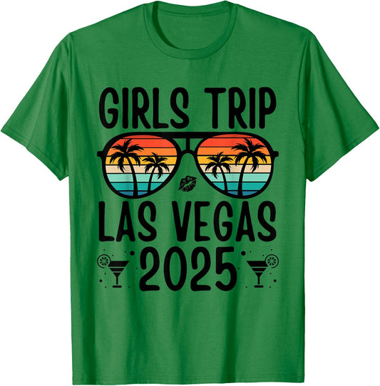 Las Vegas Girls Trip 2025 Summer Vacation Girls Weekend T-Shirt - T-Shirt | Irish Green