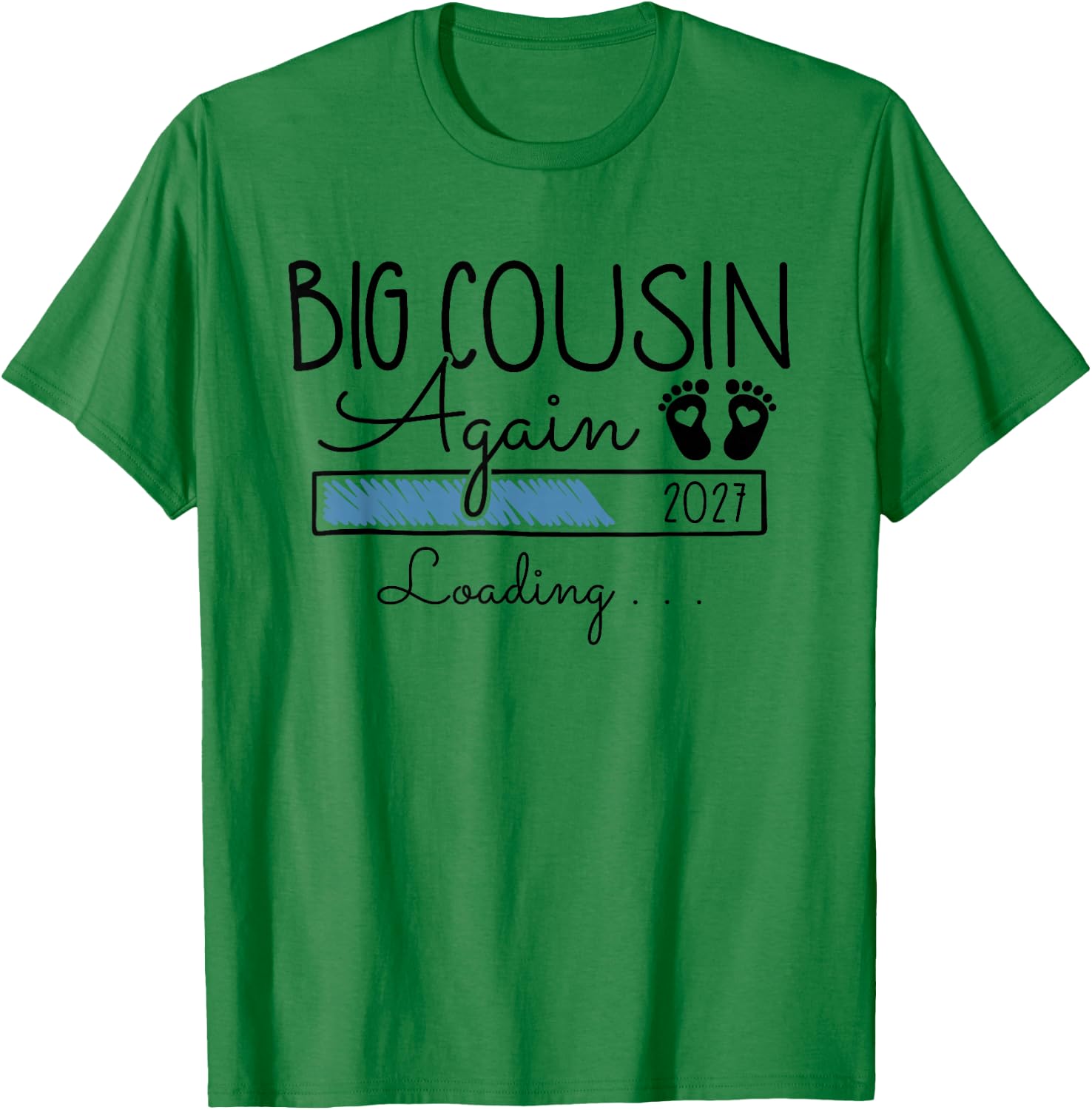 Big Cousin Again Est 2027 2nd Pregnancy Announcement Cousin T-Shirt - T-Shirt | Irish Green