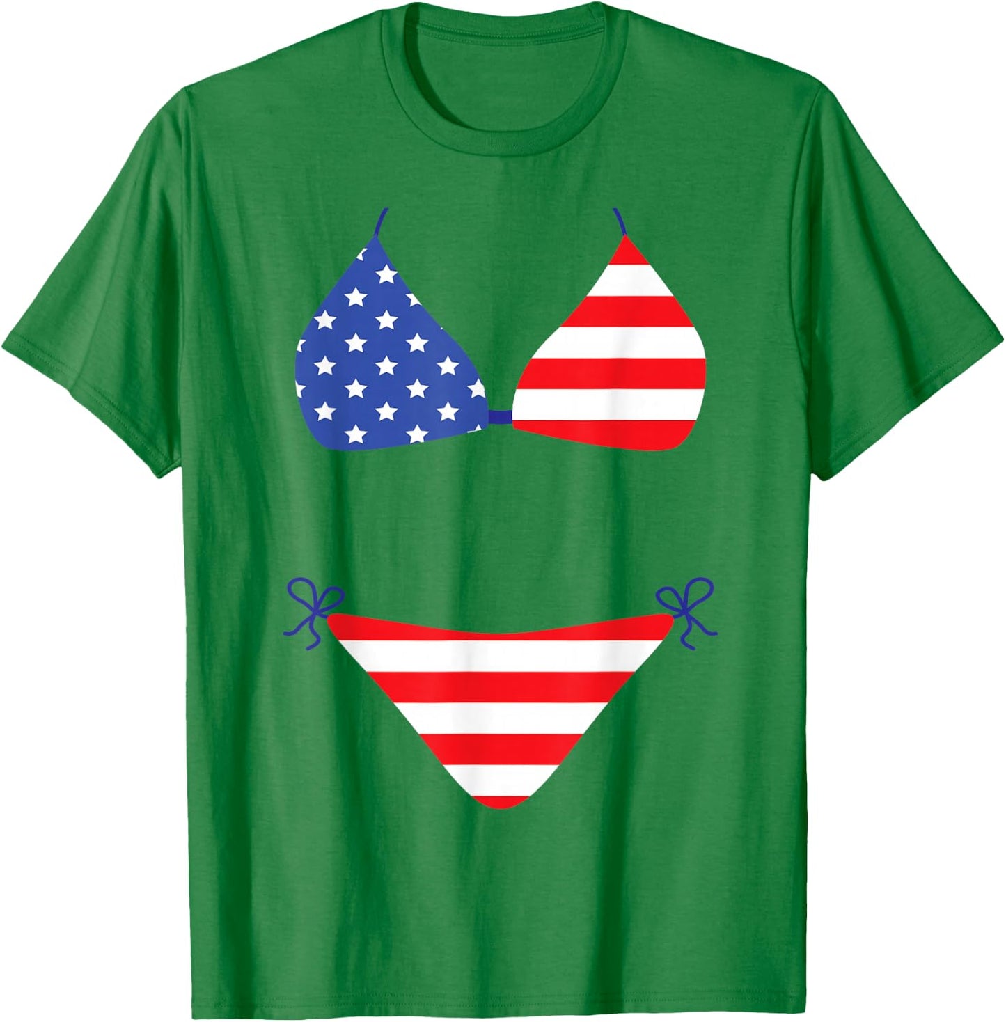 Bikini Funny Cover Up Swimsuit 4th of July American Flag Gag T-Shirt - T-Shirt | Irish Green