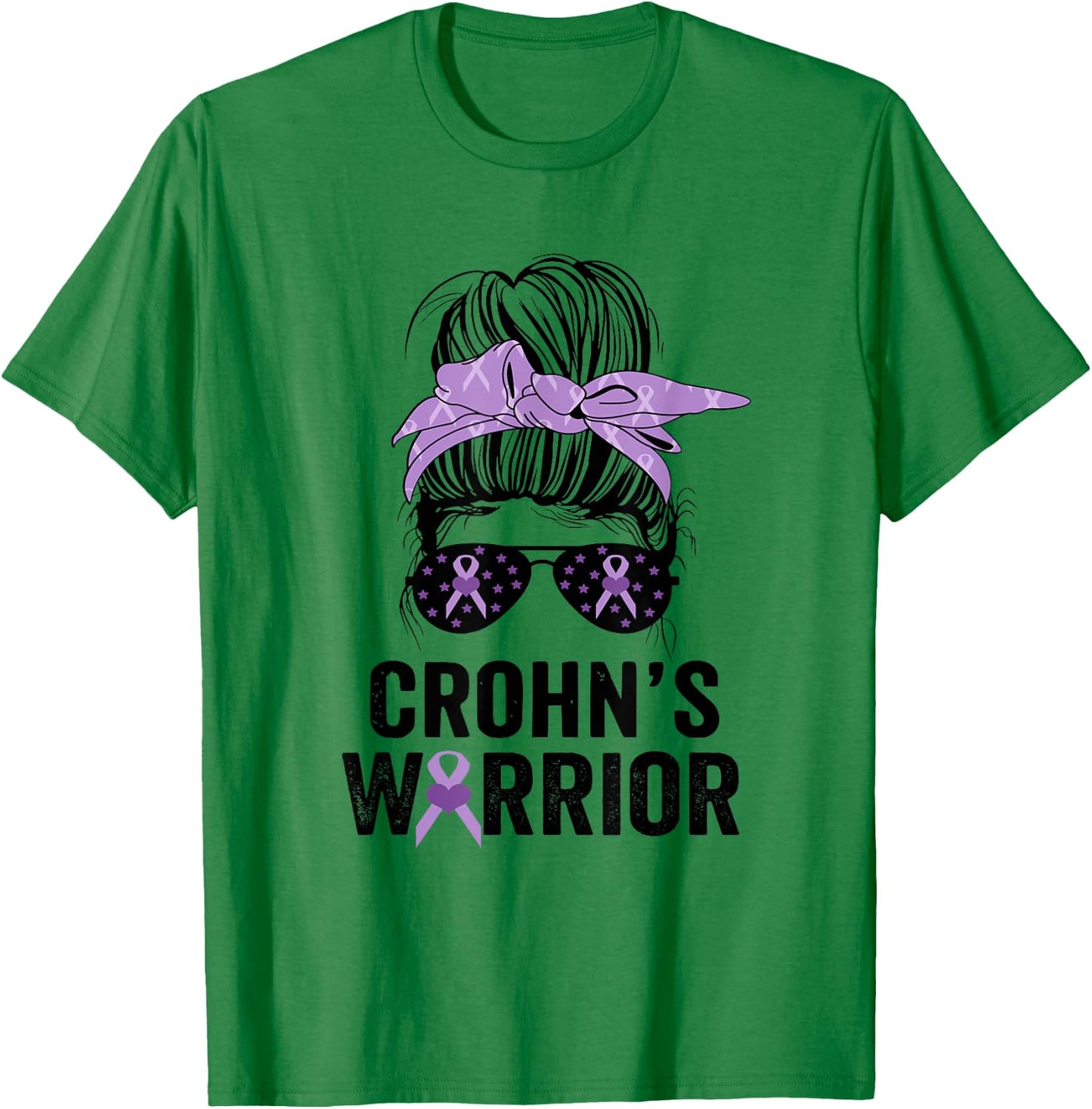 Crohn's Awareness Month Crohn's Warrior Purple Ribbon T-Shirt - T-Shirt | Irish Green