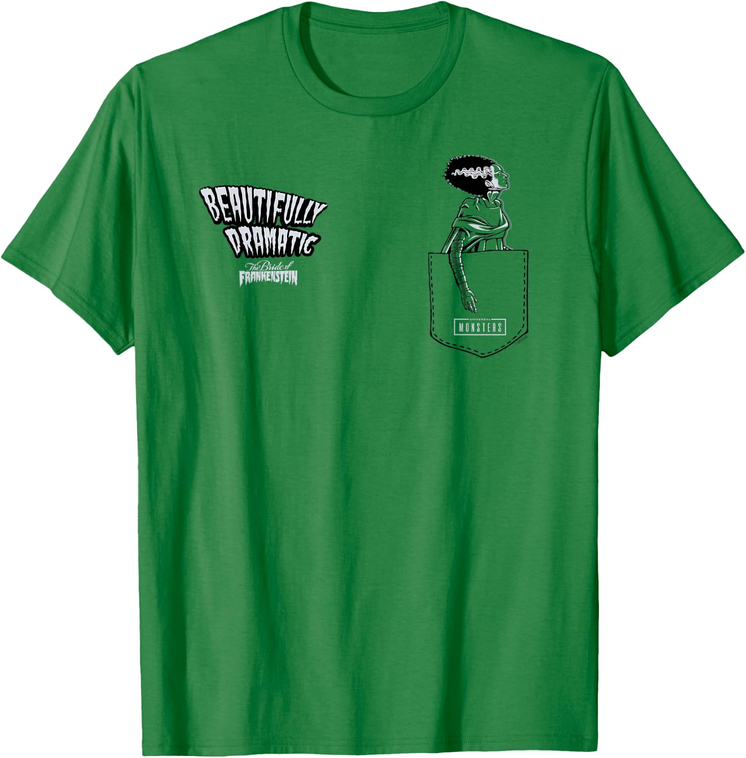 Universal Monsters Bride Beautifully Dramatic Pocket T-Shirt - T-Shirt | Irish Green