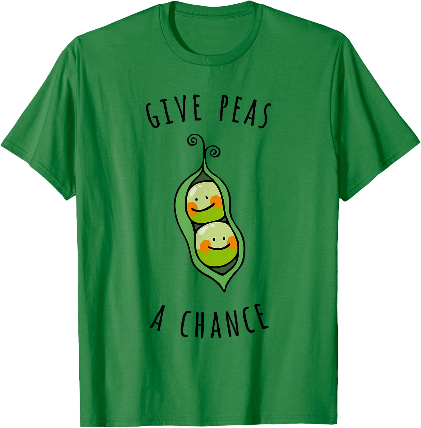 Give Peas A Chance Peace Vegetable Vegetarian Vegan T-Shirt - T-Shirt | Irish Green