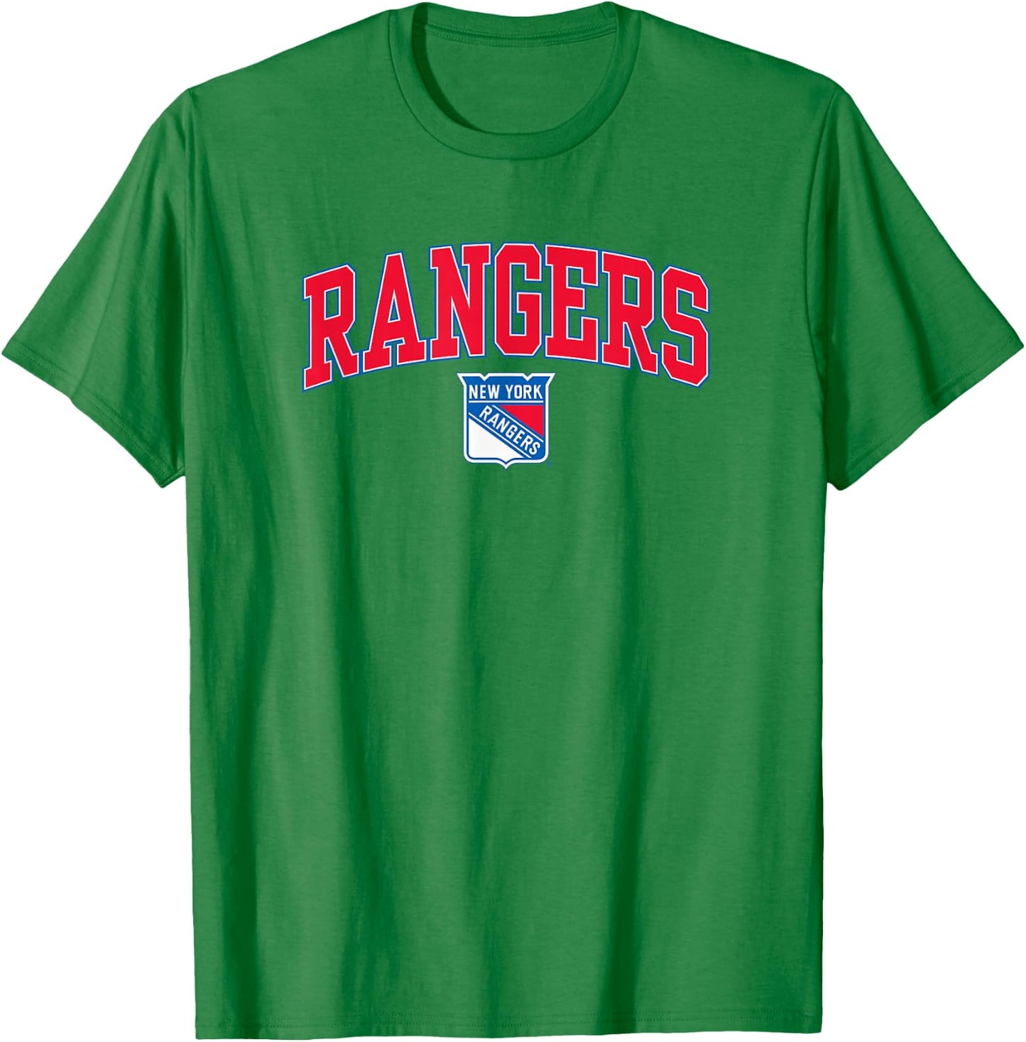 New York Rangers Arch Over Gray Officially Licensed T-Shirt - T-Shirt | Irish Green