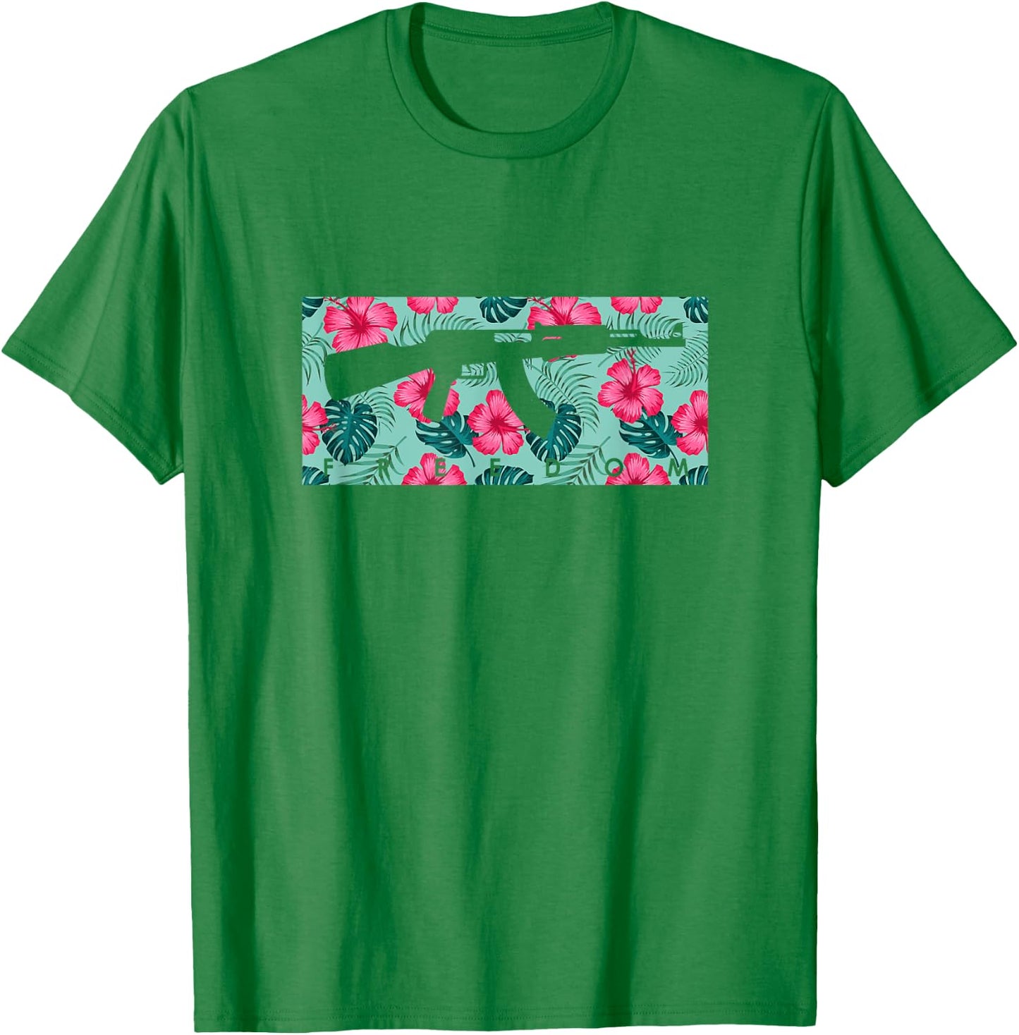 Tropical Gun Lover Firearm Beach Hawaiian Gift Aloha AK47 Men Women T-Shirt - T-Shirt | Irish Green