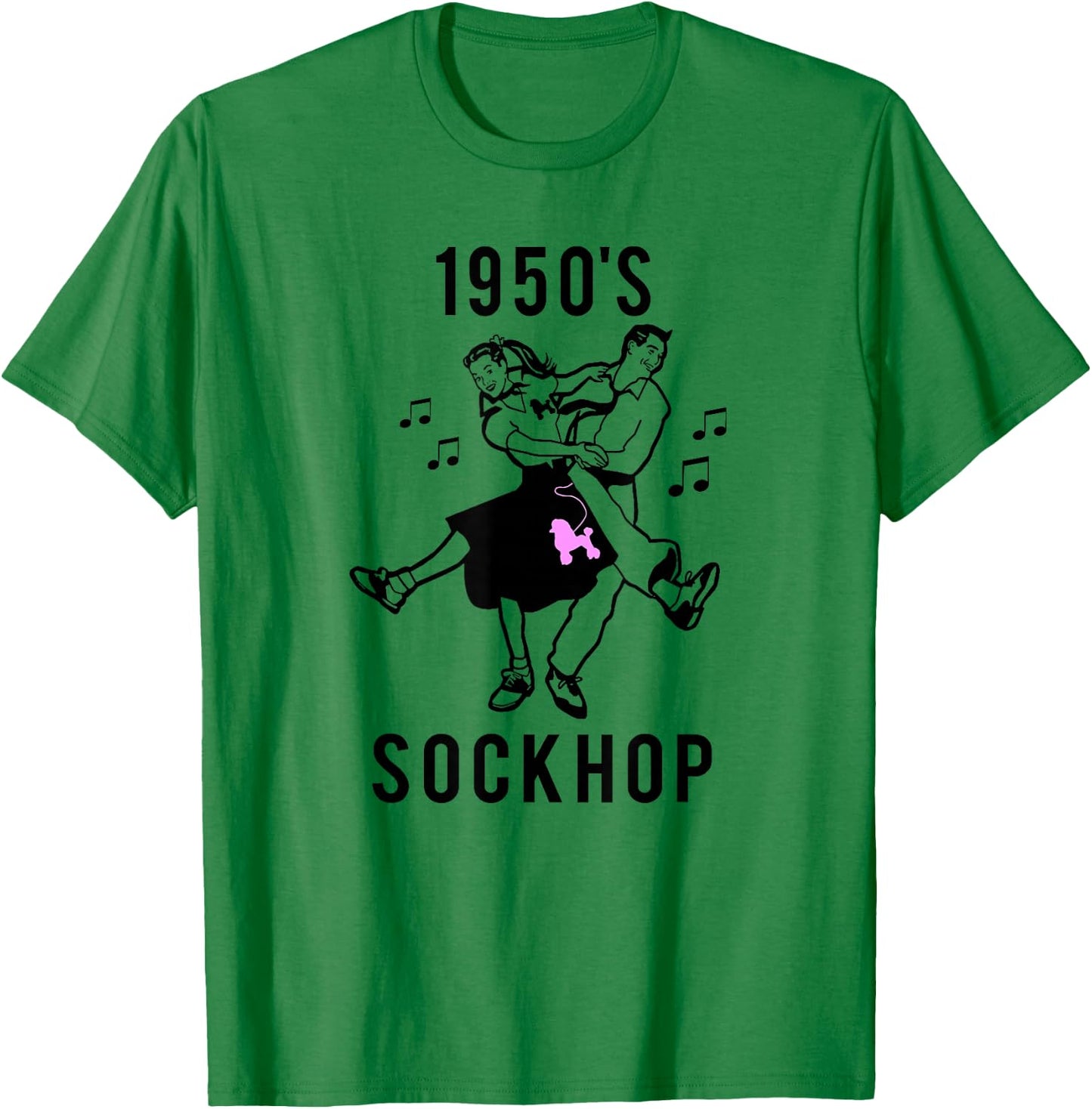 Retro 1950s Sock Hop Poodle Skirt Design 1950's Style T-Shirt - T-Shirt | Irish Green