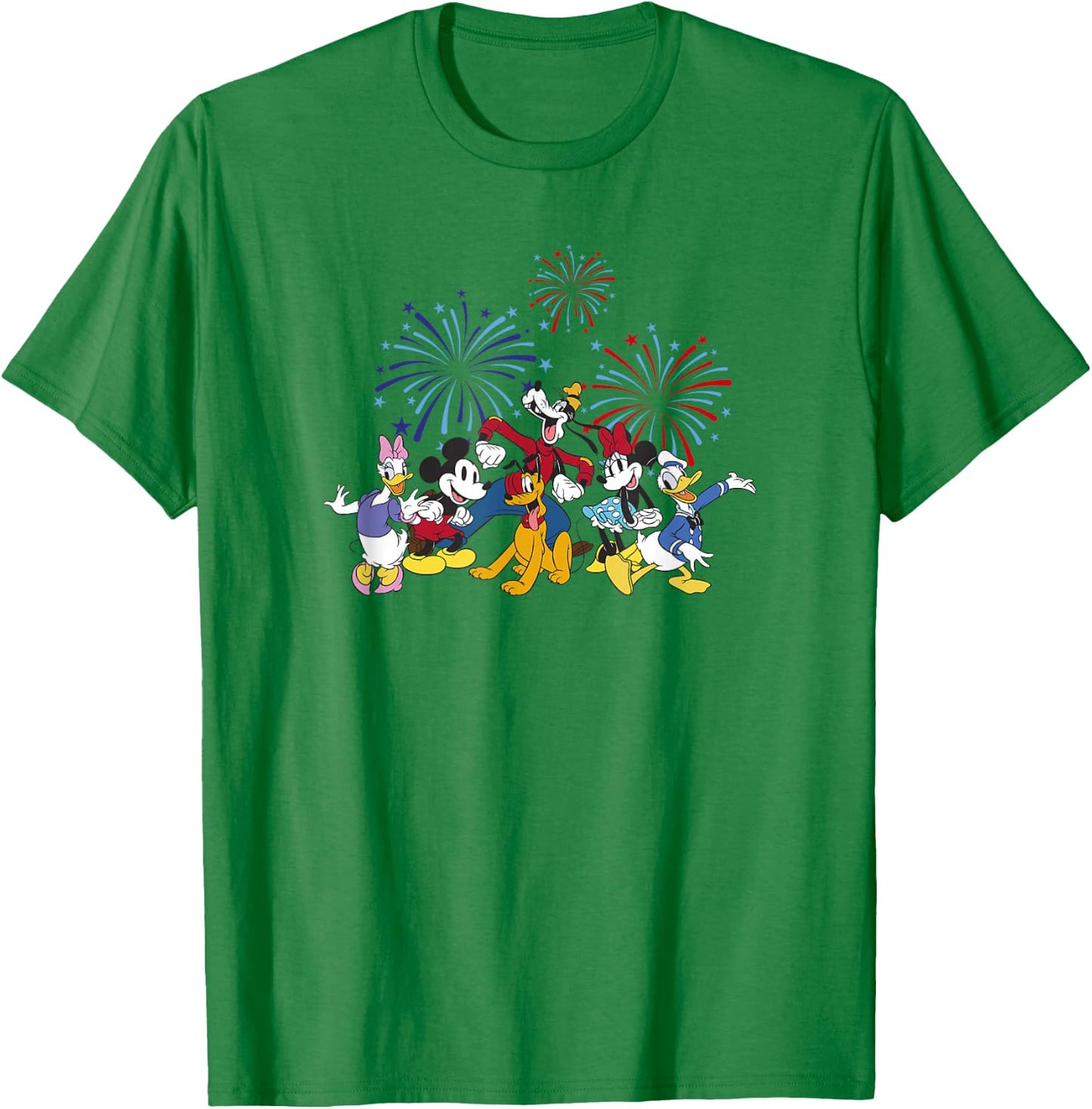 Disney Mickey Classic 4th of July Vintage Fireworks Crew T-Shirt - T-Shirt | Irish Green