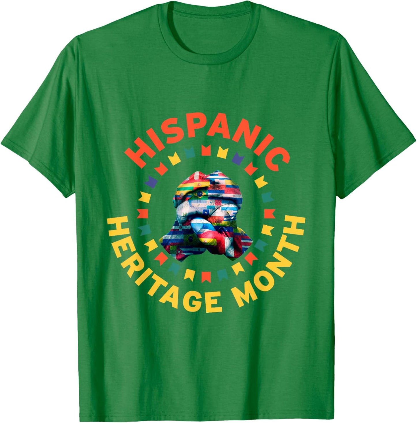 Hispanic Heritage Month Shirt Countries Flag Holding Hands T-Shirt - T-Shirt | Irish Green