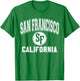 San Francisco California SF Pink with White Print T-Shirt - T-Shirt | Irish Green