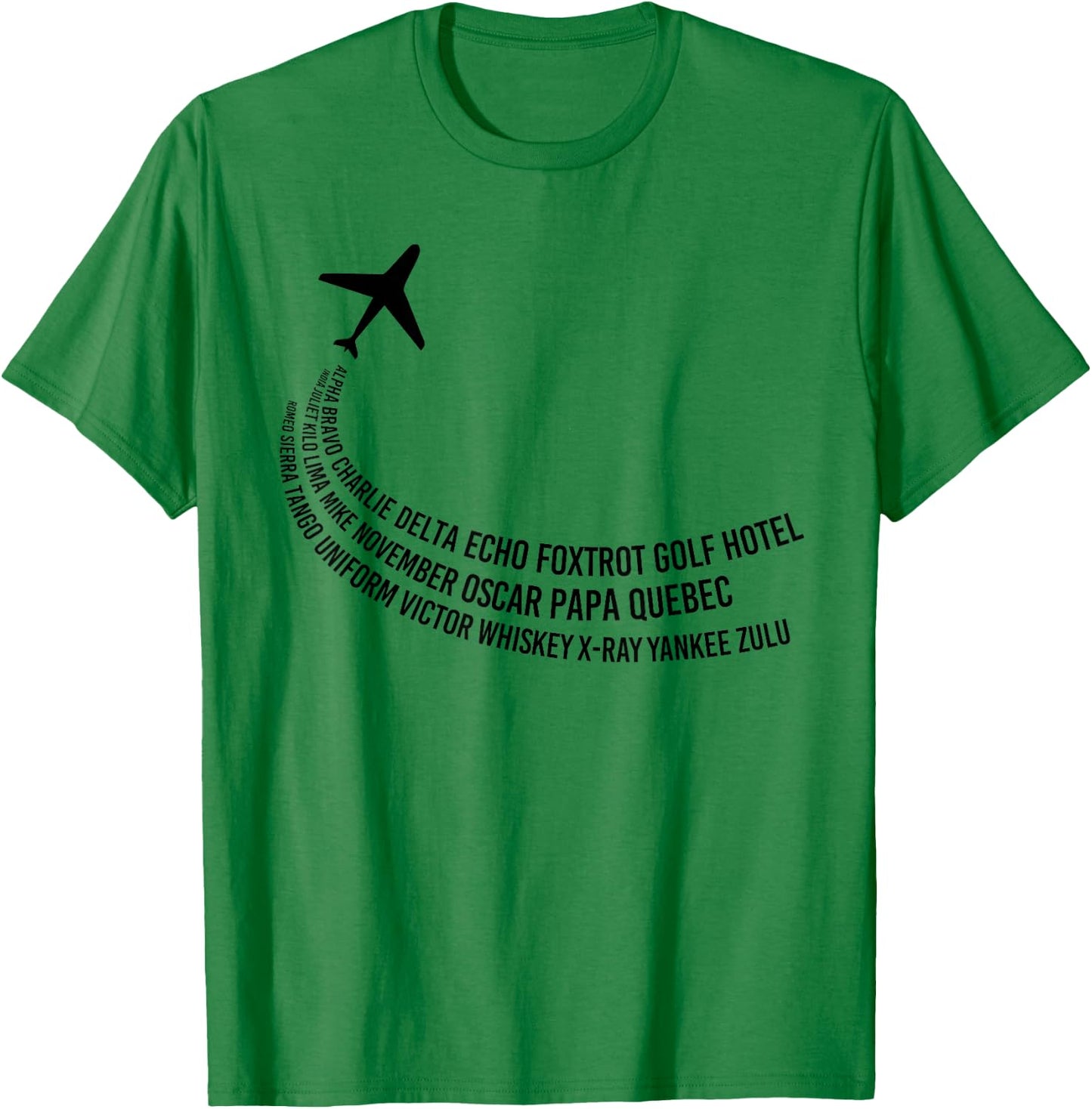 Phonetic Alphabet | Pilot Airplane Shirt T-Shirt - T-Shirt | Irish Green